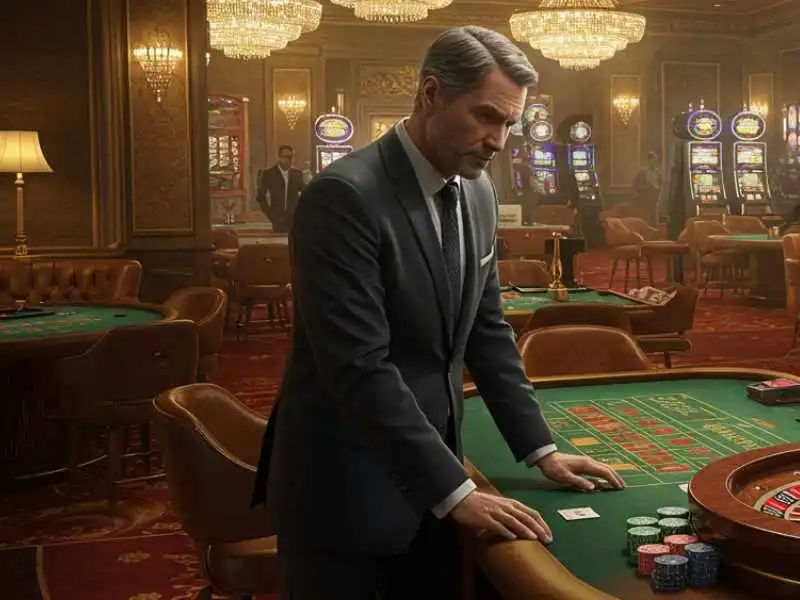 Man in suit playing Sugar Bang Bang Demo at a casino table
