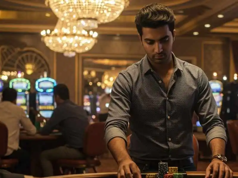 Focused man playing table games at TMTPlay Casino