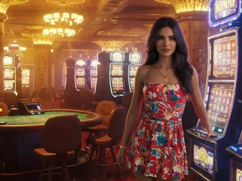 Confident woman at MWPlay888 slot machines