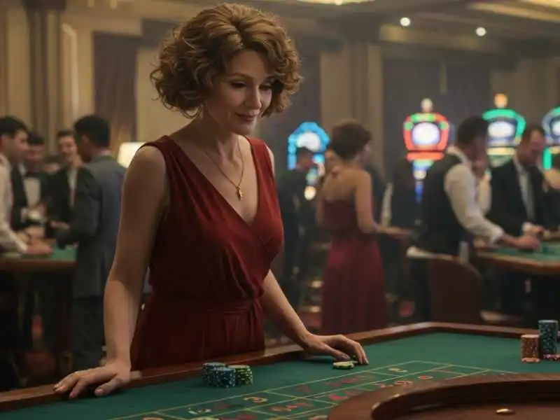 Woman enjoying table games at MWPlay888 casino floor
