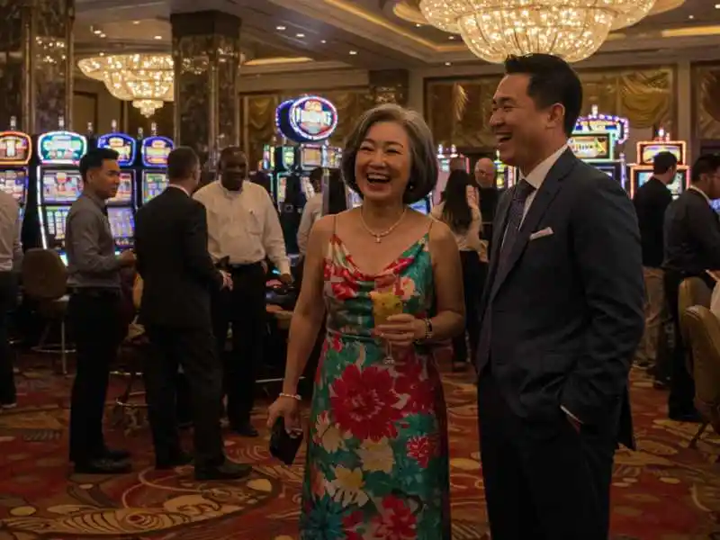 Stylish couple enjoying their night at Zeus PH casino