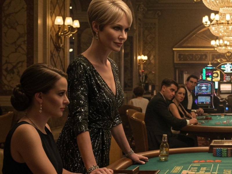 Elegant women enjoying a night out at Casino Filipino