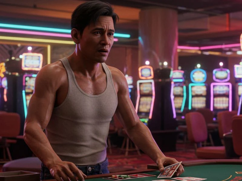 Casual man playing at slot machines in Extreme Gaming 88
