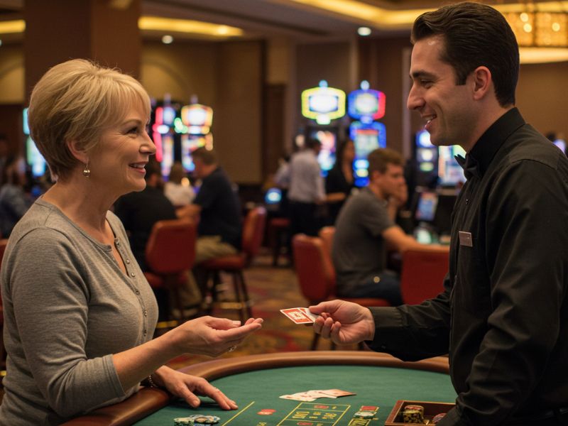 Friendly conversation between two players in Mw play casino