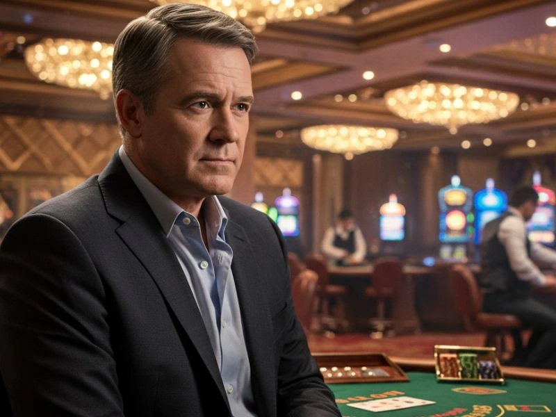 Mature man strategizing his next move at Tmtplay Online Casino