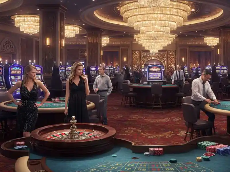 People playing table games inside a luxurious Maharlika casino