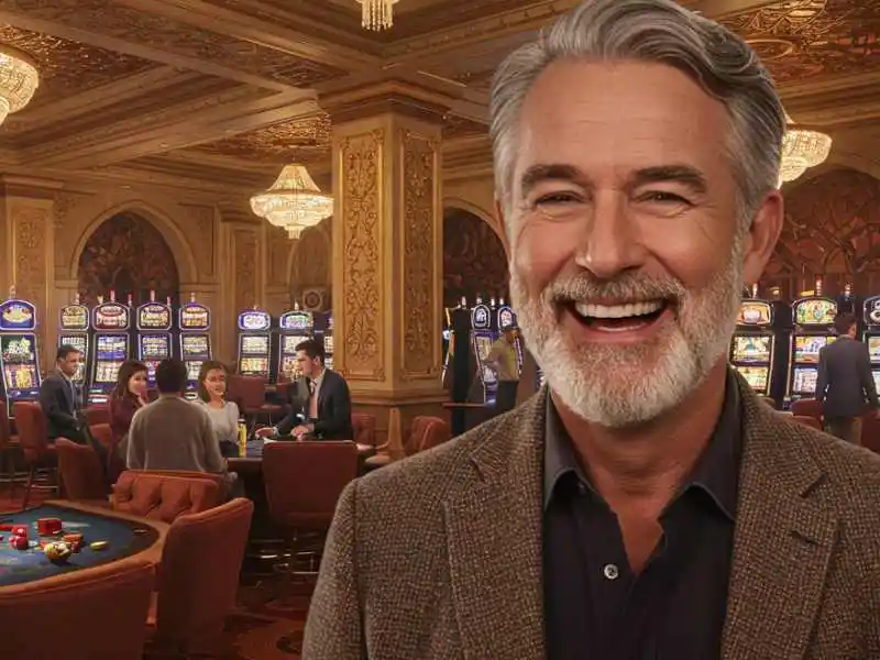 Smiling man enjoying a casino win at Zeus PH