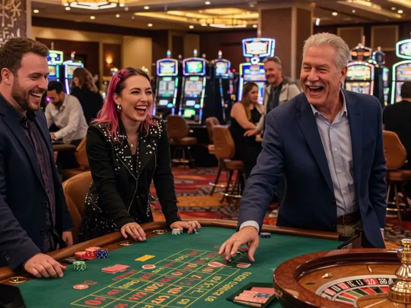 Grandfather laughing joyfully while playing poker on a digital device, highlighting the fun of Extreme Gaming 88 login experience.