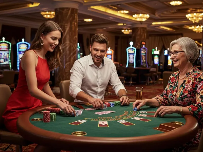Elderly woman enjoying a poker game at PH Club online casino.