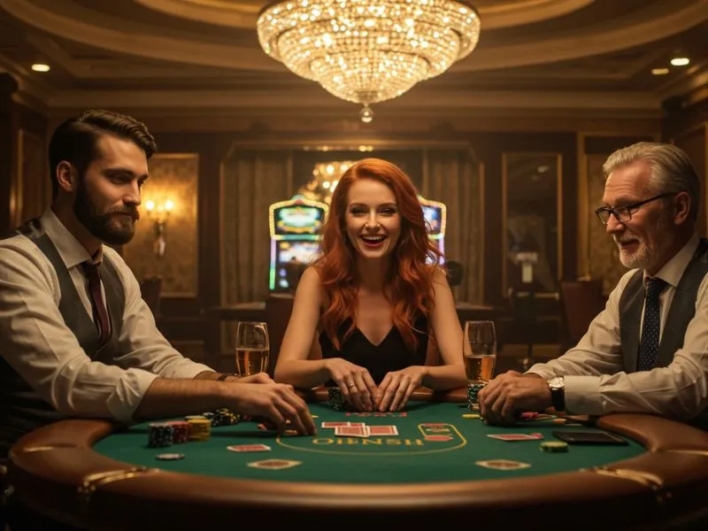 Happy girl enjoying her win while playing at PH Club online casino.
