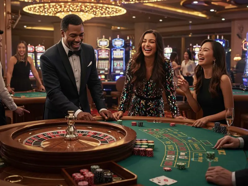 Friends happily placing bets together after a successful PHL163 Online Casino Login.