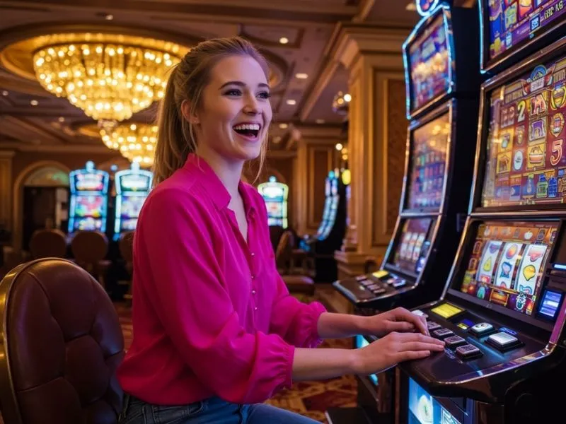 Player having fun on slot machines at an 8k8 online casino