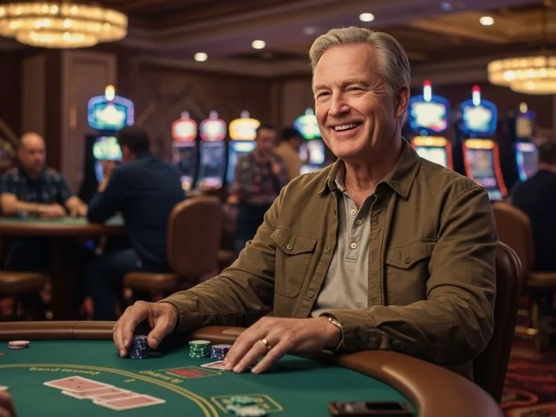 Poker player enjoying a card game at BetKing online casino