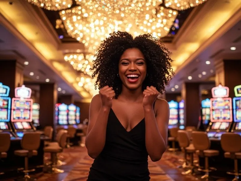 Happy guest smiling in a lively crowd at nn777 online casino