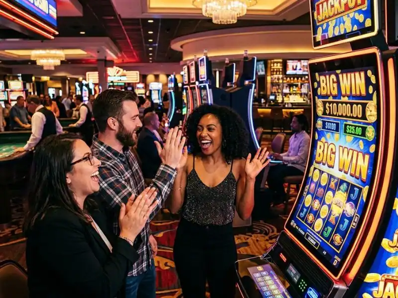 Exciting 55bmw slot casino happy vibes and big wins in the casino with colorful reels and joyful players