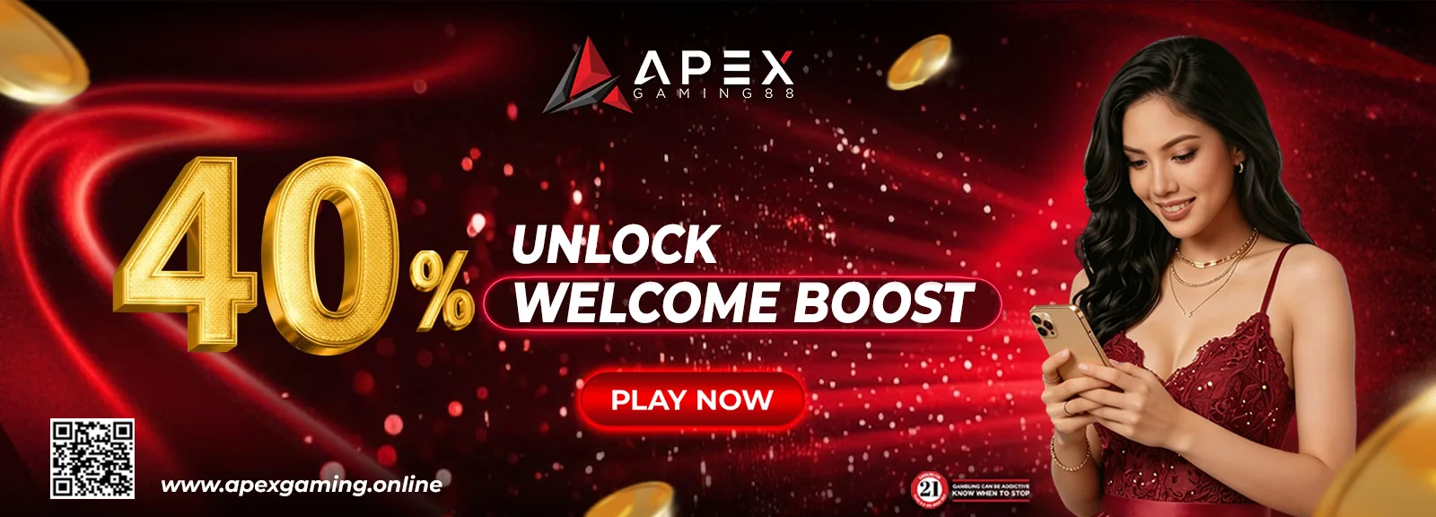 Apex Gaming 40% Unlock Welcome Bonus