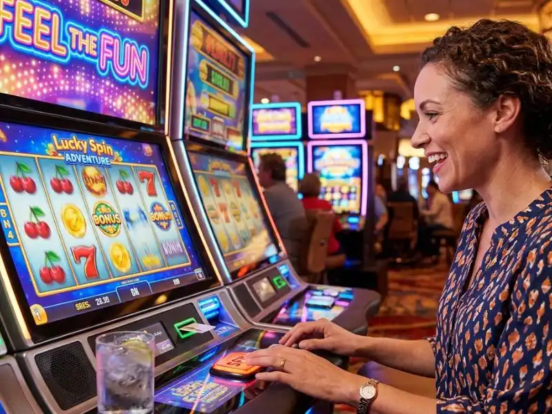 slot zone casino feel the fun with every casino slot spin mobile interface showing slot reels spinning and game dashboard