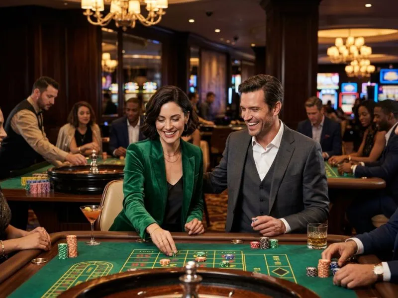 Sophisticated lady celebrating a special evening at Arenaplus Casino