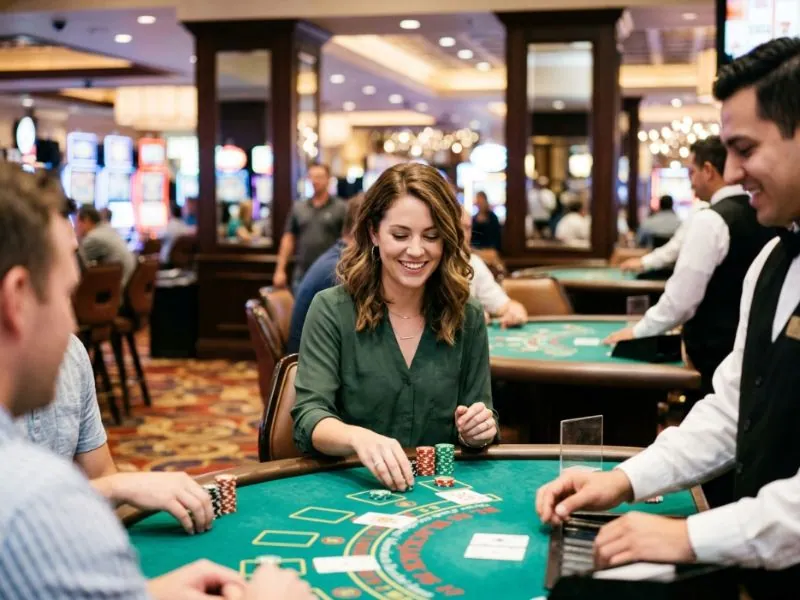 Chic woman enjoying casino entertainment with jili online casino free 200php promotional offers