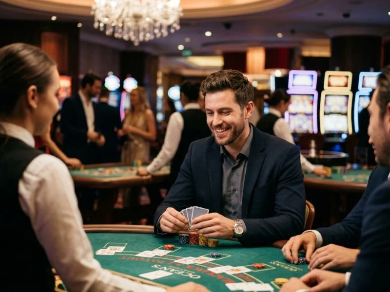 Well-dressed man celebrating a winning moment while exploring games that can earn money through GCash.