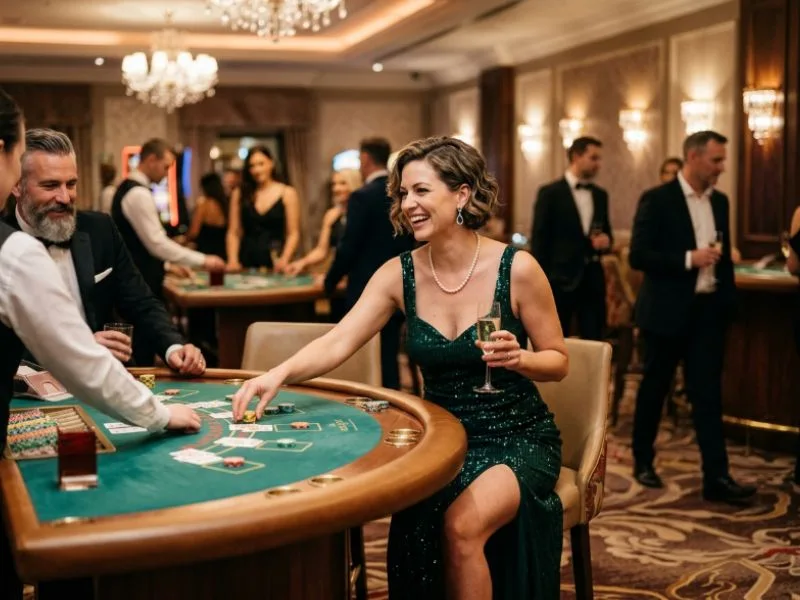 games with GCash player smiling while enjoying a premium casino environment.