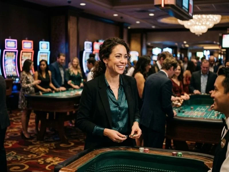 luck789 online casino login enthusiast enjoying memorable casino moments with friends.