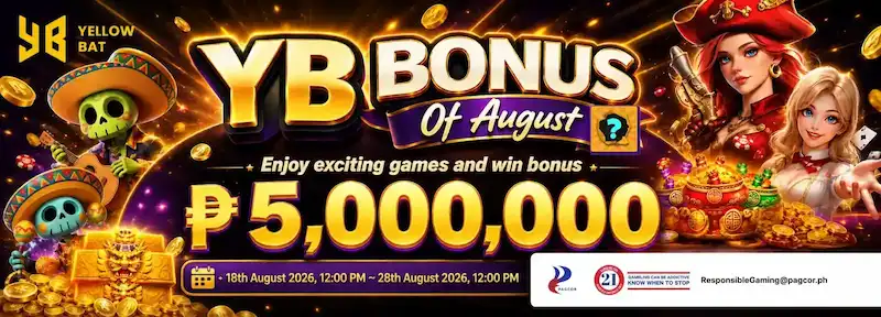 ApexGaming Yellow Bat Bonus promotion offering a ₱5,000,000 prize pool for August