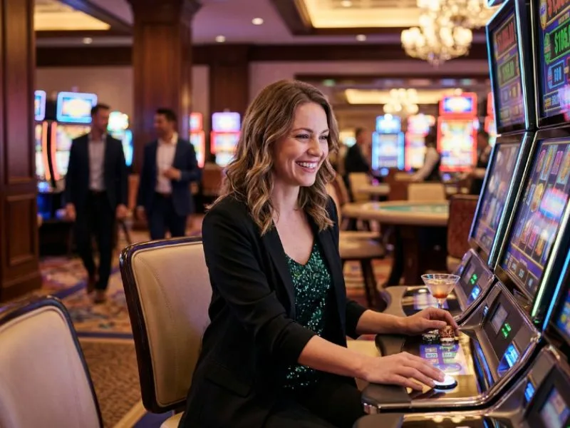 Woman using AAVIP88 com login register while making smart decisions during every spin.