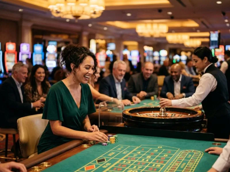 Confident woman making smart betting decisions on Lucky Calico Online.