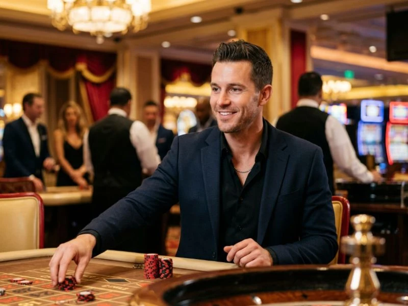 Player enjoying casino games through PAGCOR Portal Login for fun and entertainment.